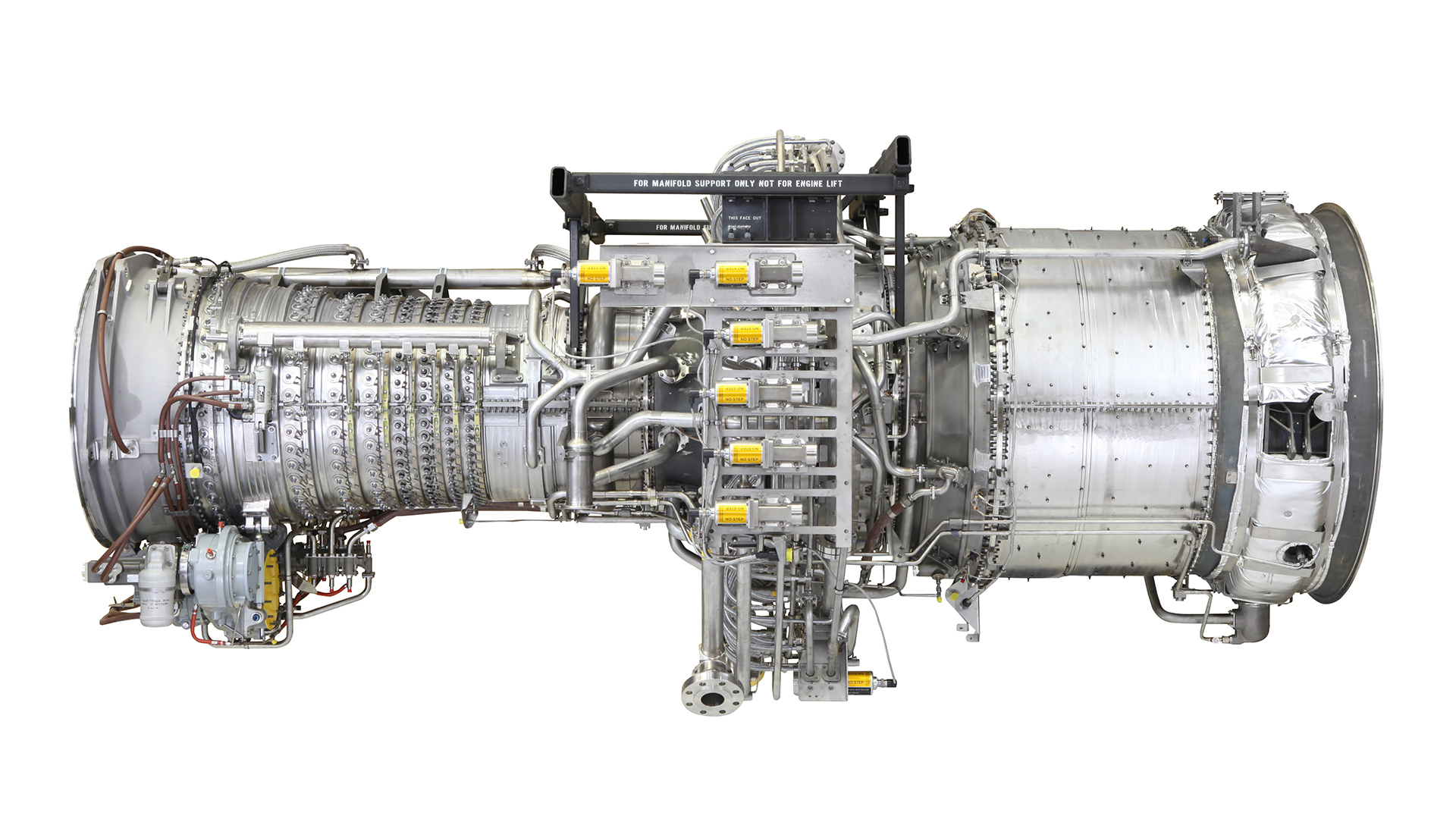 An aeroderivative gas turbine — a jet engine adapted for ground-based power generation
