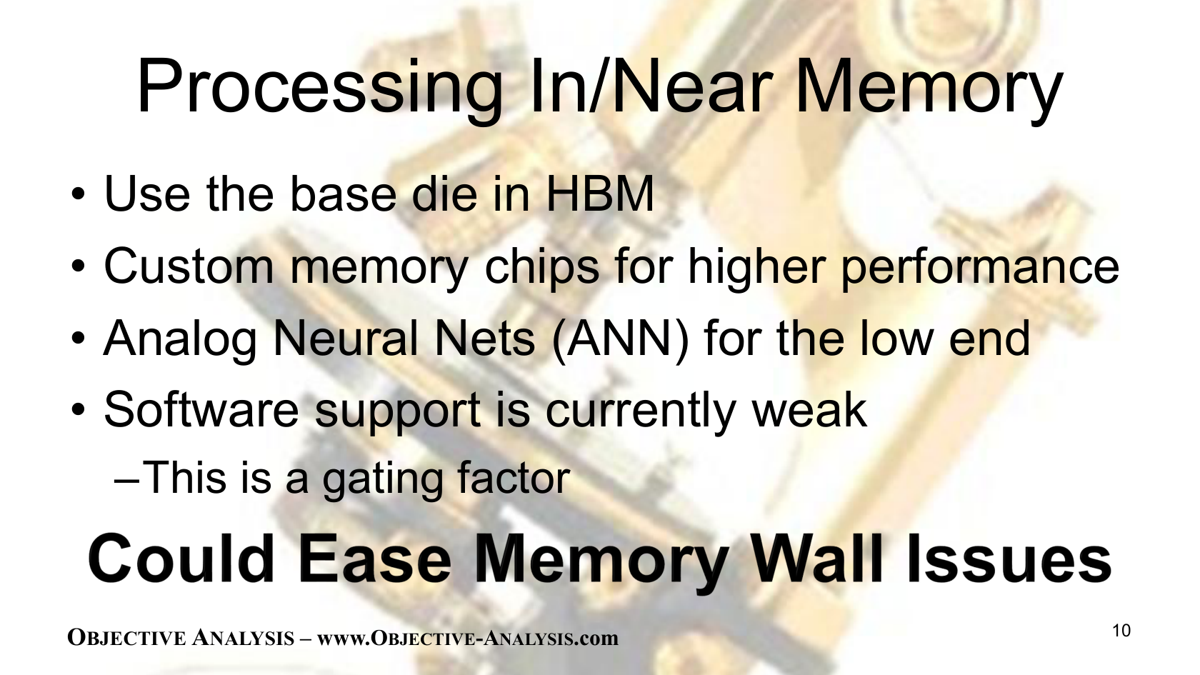 Processing in or near memory and the software constraint